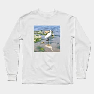 A Heron on the beach 2 Long Sleeve T-Shirt